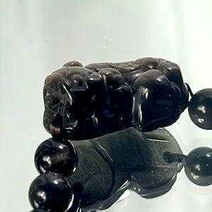 Pixui silver sheen obsidian bracelet - New unisex